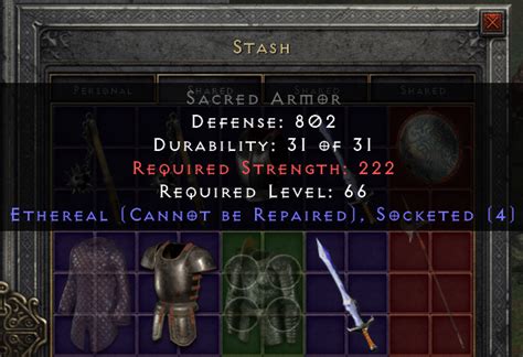 sacred armor d2